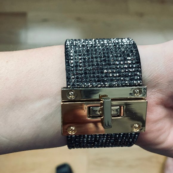 Express Rhinestone Cuff Bracelet - Picture 2 of 5